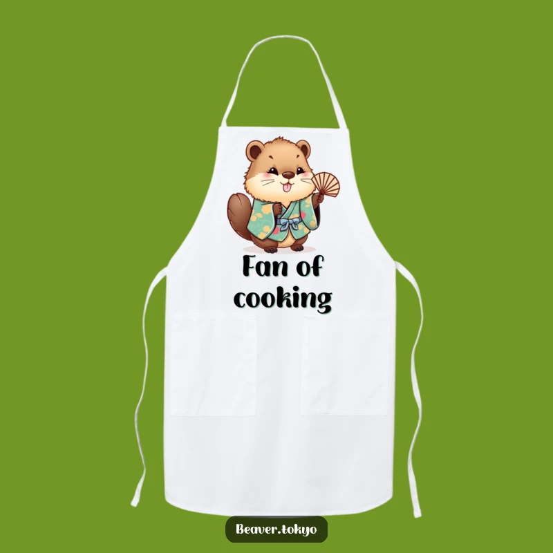 Funny Beaver Kimono Apron - Chef's Cute Fluffy Waving Fan Gift