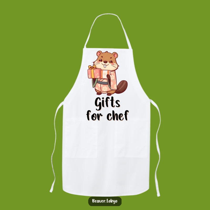 Funny Beaver Gift Apron - Cute Kimono Chef's Present Stacker Gift