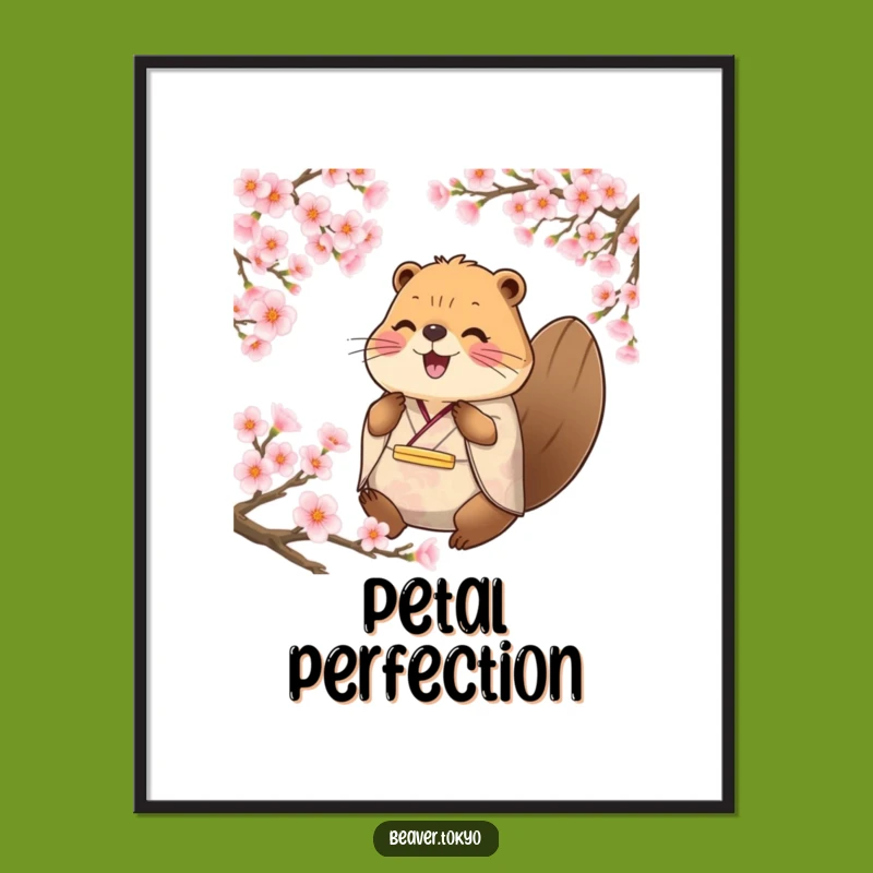 Funny Happy Beaver Digital Print: Traditional Art for Instant Peace